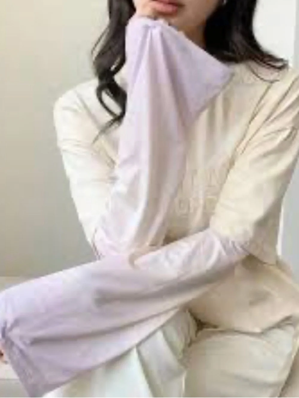 SHEIN Light Gradient Silk Lavender Long Trumpet Sleeve  - Women Accessories